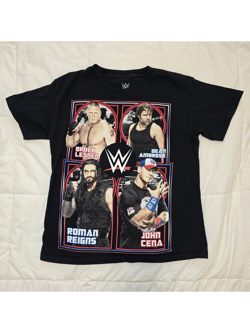 WWE Kids T-Shirt L 10/12 John Cena Brock Lesnar  Dean Ambrose Roman Reign